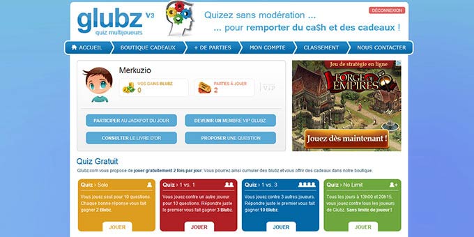 Jouer à Glubz